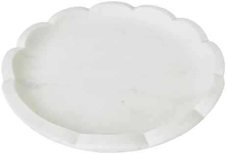 Scalloped White Marble Jewelry Tray with Soap Dish Use