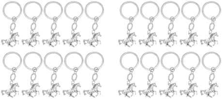LOGOFUN 20pcs Horse Keychain with Horseshoe Design