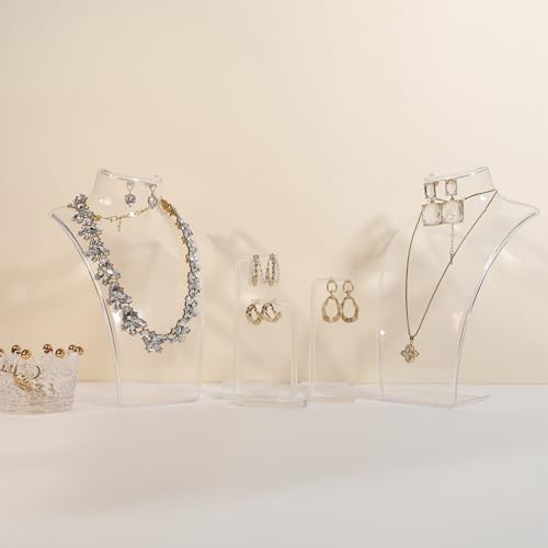 GemeShou Acrylic Jewelry Display Stand Set of 3