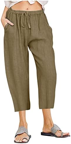 Women Linen Summer Breathable Straight Leg Sweatpants