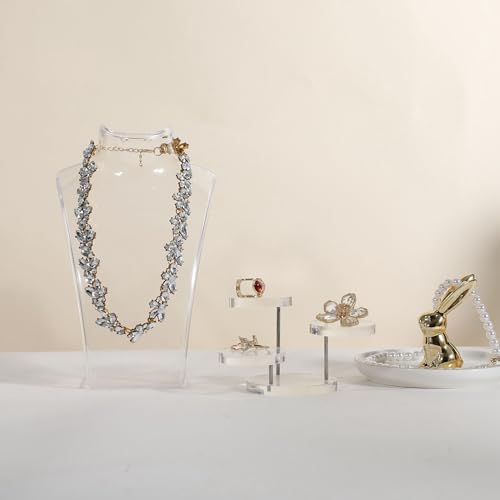 GemeShou Acrylic Jewelry Display Stand Set of 3