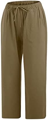 Women Linen Summer Breathable Straight Leg Sweatpants