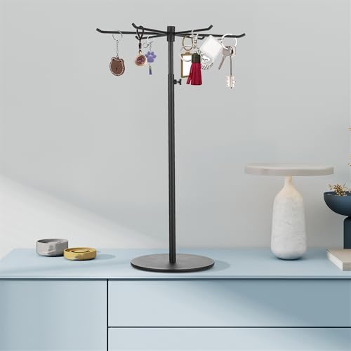 Adjustable Height Rotating Jewelry Display Stand - Matte Black 1 Pack