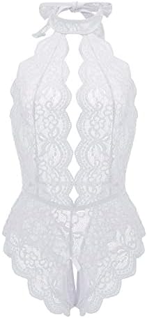 Women Sexy Teddy Babydoll with Suspenders and Lace