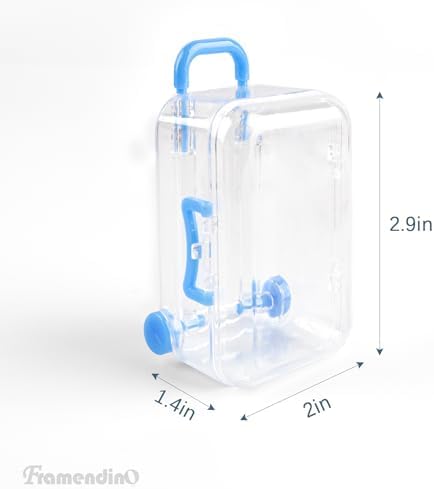 Framendino 8 Pack Plastic Mini Suitcase Jewelry Boxes
