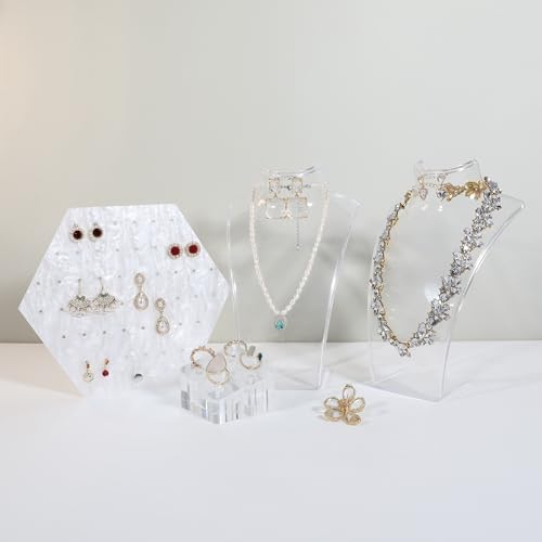 GemeShou Acrylic Jewelry Display Stand Set of 3