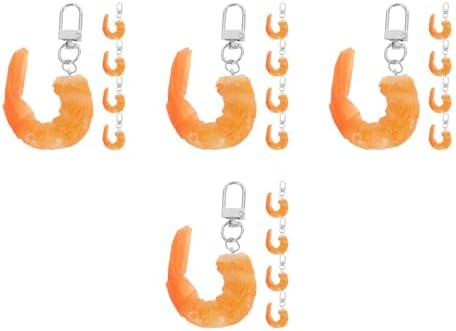 LOGOFUN 20 Pcs Fake Shrimp Keychains for Bags and Backpacks