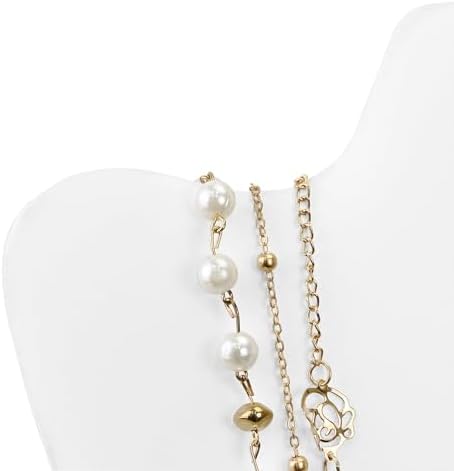 MOOCA White Faux Leather MDF Jewelry Display Stand Set of 6