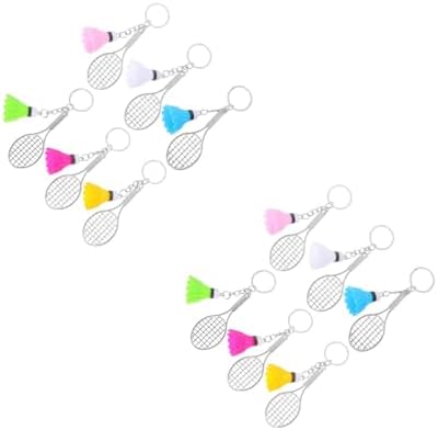 LUOZZY 24 Pcs Mini Alloy Badminton Keychain Set