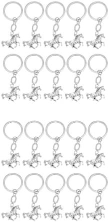 LUOZZY 20pcs Horse Year Keychain Metal Keyring