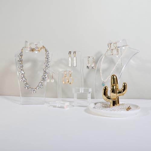 GemeShou Acrylic Jewelry Display Stand Set of 3