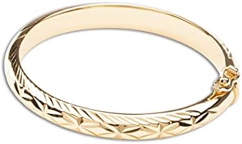 Precious Pieces 14K Gold-Plated Bangle Bracelet for All Ages