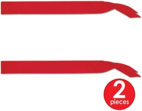 Beistle Red Satin Sashes 2 Count Customizable