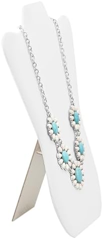 MOOCA White Faux Leather MDF Jewelry Display Stand Set of 6