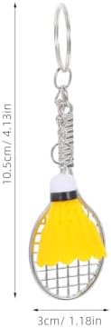LUOZZY 24 Pcs Mini Alloy Badminton Keychain Set