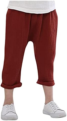 Toddler Cotton Linen Long Pants for Boys and Girls