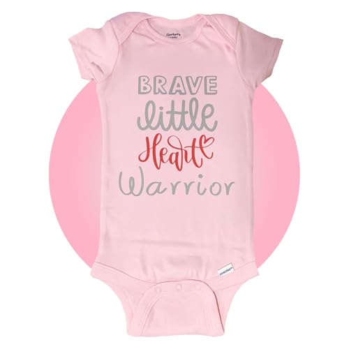 Personalized Heart Warrior Baby CHD Onesies - Pink - Unisex 100 Cotton
