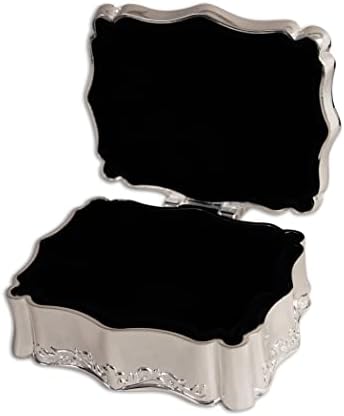 Cherished Moments Personalized Jewelry Box with Engraved Name or Initials Silver Toned