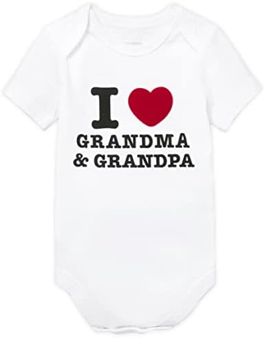 The Childrens Place Baby Bodysuit with I Love Grandma Grandpa Print