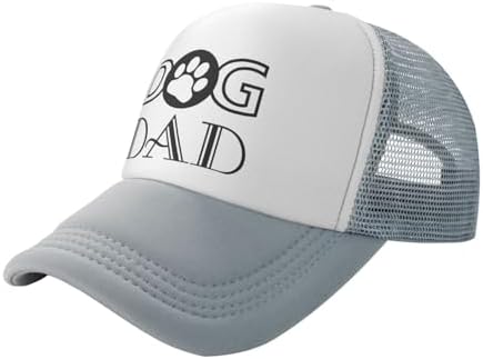 Dog Dad Funny Baseball Cap Adjustable Fitted Hat for Men Women Gray