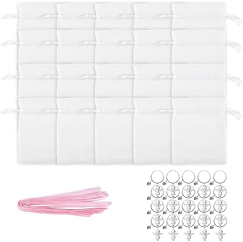 Pack Of 60 Stylish Angel Keychain Charms With Organized Pouches