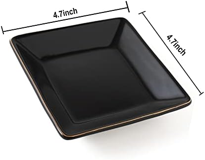 Hankor Ceramic Jewelry Dish Tray 47 Inch Black