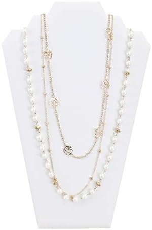 MOOCA 6 Piece White Faux Leather Easel Necklace Display