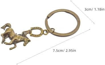 TIKTOLA 20pcs Horse Year Keychain Metal Keyring with Horseshoe Design