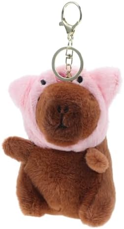 Cute Capybara Keychain Plush Animal Keyring for Women and Kids