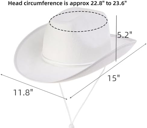 Dicunoy Pack of 4 White Cowboy Hats for Men Women Teens