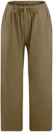 Women Linen Summer Breathable Straight Leg Sweatpants