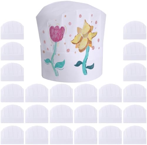 Yeios 24-30 Pack Adjustable Chef Hats for Kids and Adults