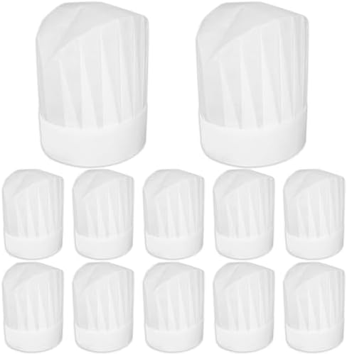 12 Pack White Disposable Chef Hats for Kids