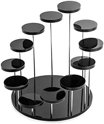 QWORK 12 Tier Acrylic Jewelry Display Stand Black