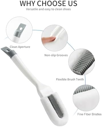 Andiker Professional Cleaning Shoe Brush with Long Handle and Hangable Design