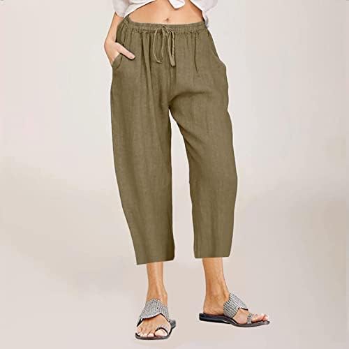 Women Linen Summer Breathable Straight Leg Sweatpants