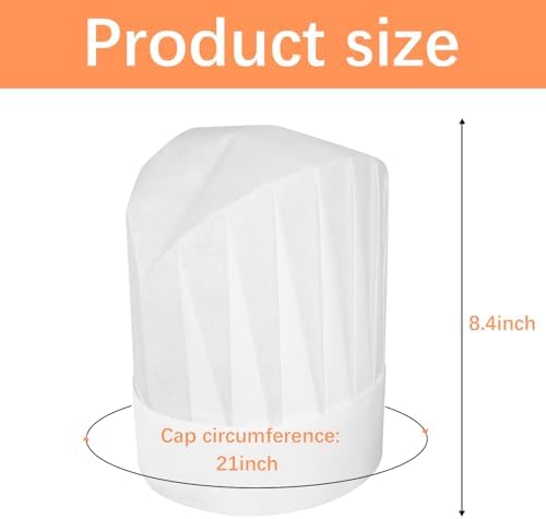 12 Pack White Disposable Chef Hats for Kids