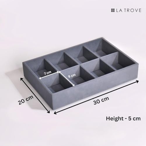 La Trove Tie and Pocket Square Organizer Tray with 8 Slots