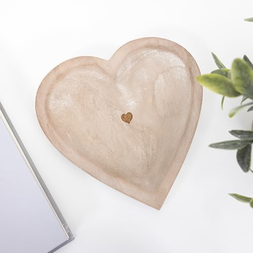 Pavilion Gift Company Heart-Shaped Paulownia Wood Keepsake Dish