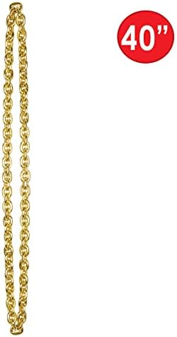 Beistle 2 Piece 40 Inch Gold Plastic Chain Necklaces