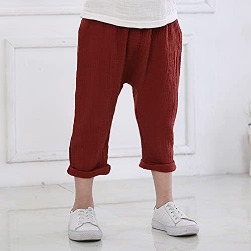 Toddler Cotton Linen Long Pants for Boys and Girls