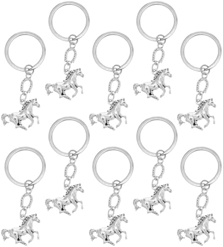 LOGOFUN 20pcs Horse Keychain with Horseshoe Design