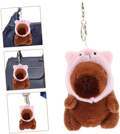 Cute Capybara Keychain Plush Animal Keyring for Women and Kids