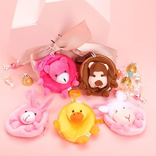 Mini Animals Stuffed Coin Bag Keychain Wallet for Kids