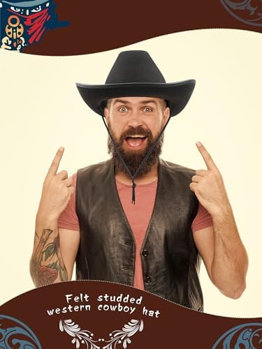 4 Pack Studded Cowboy Hats for Adult Cowgirl Cowboy Style