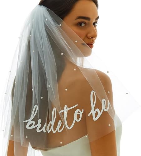 Bride to Be Sash Veil with Pearls