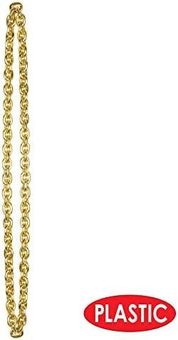 Beistle 2 Piece 40 Inch Gold Plastic Chain Necklaces