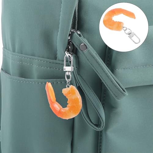 LOGOFUN 15 Pcs Fake Shrimp Keychains for Bags and Keys