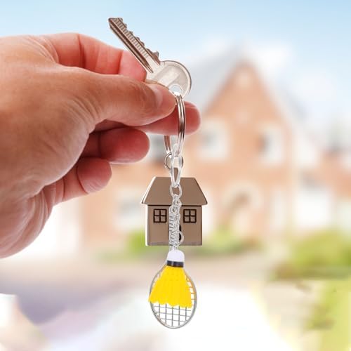 LUOZZY 24pcs Mini Alloy Badminton Keychain