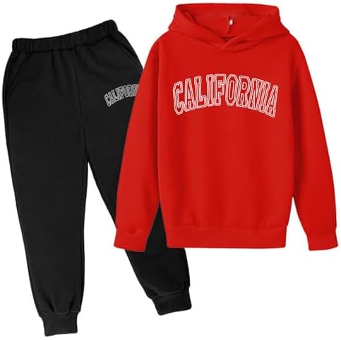 Cute Letter Printed Hoodie Set for Boys